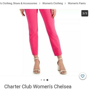 COPY - CHARTER CLUB PINK ANKLE PANT  SIZE 8 TUMMY CONTROL